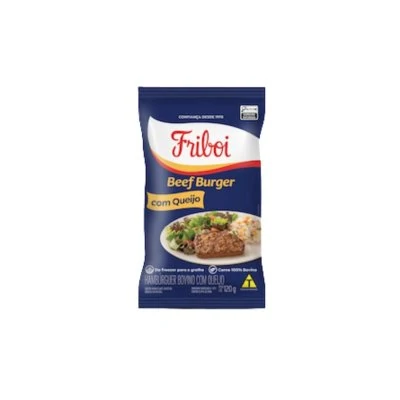 BEEF BURGER BOV C/ QUEIJO FRIBOI SBQEX 21X120G CX 2,52KG